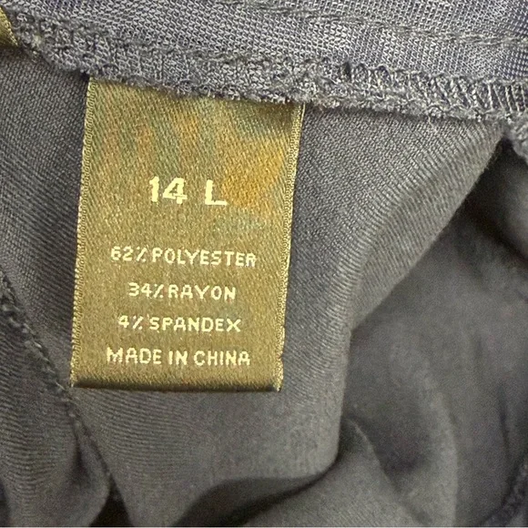 Investments Navy Stretch Dress Pants 14L Wide Leg Career Office Chic - Picture 7 of 9